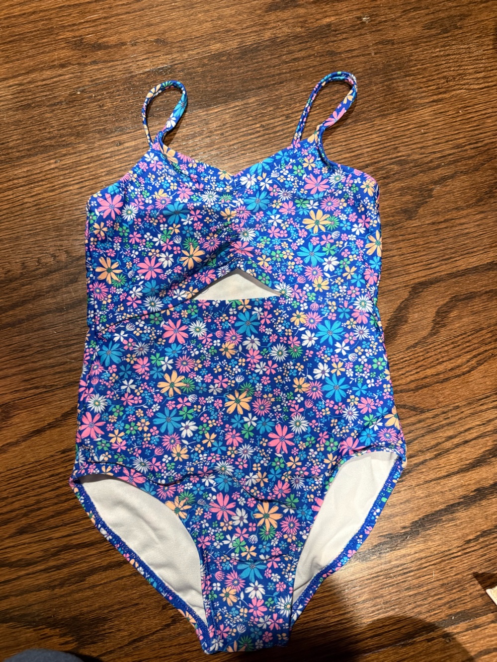 Cat & Jack Blue Floral Girls' One-Piece Swimsuit